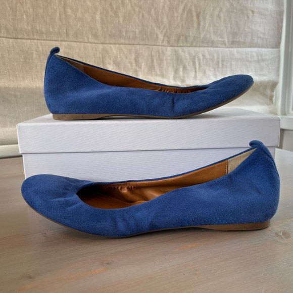 J Crew Cece Cobalt Blue Suede Flats - Picture 5 of 7